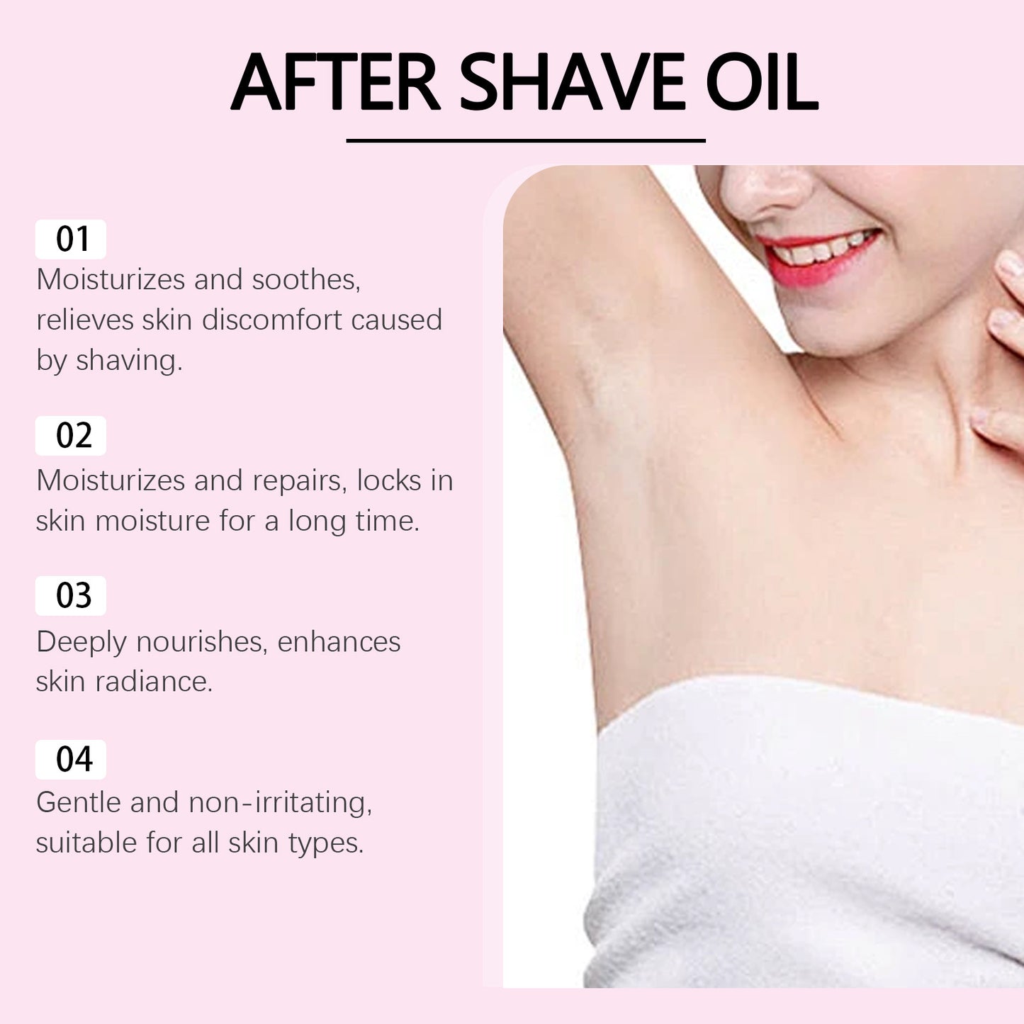 Strawberry-flavored hair removal and shaving care essential oil