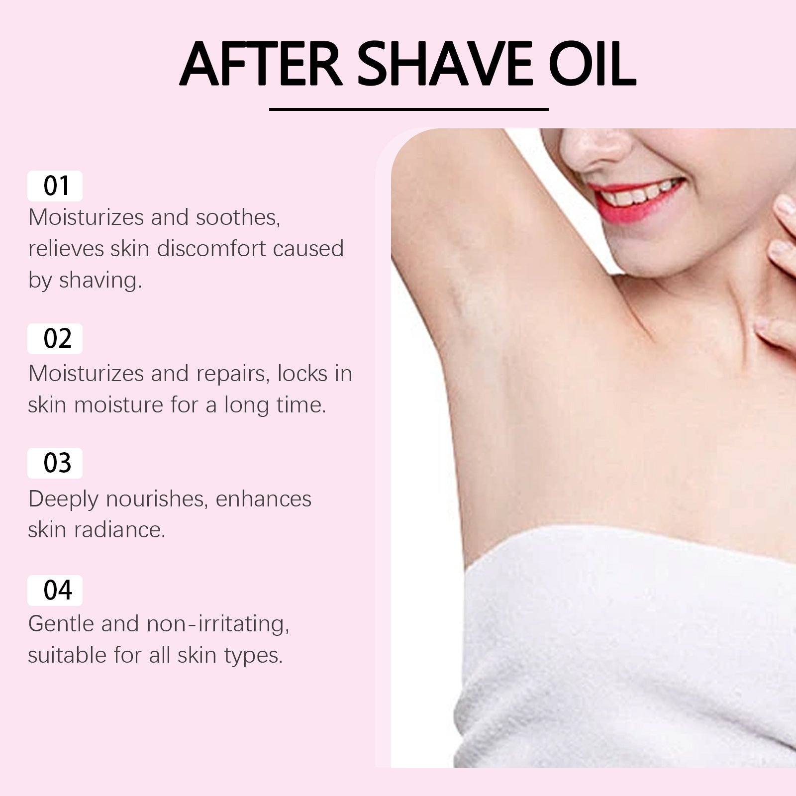Strawberry-flavored hair removal and shaving care essential oil