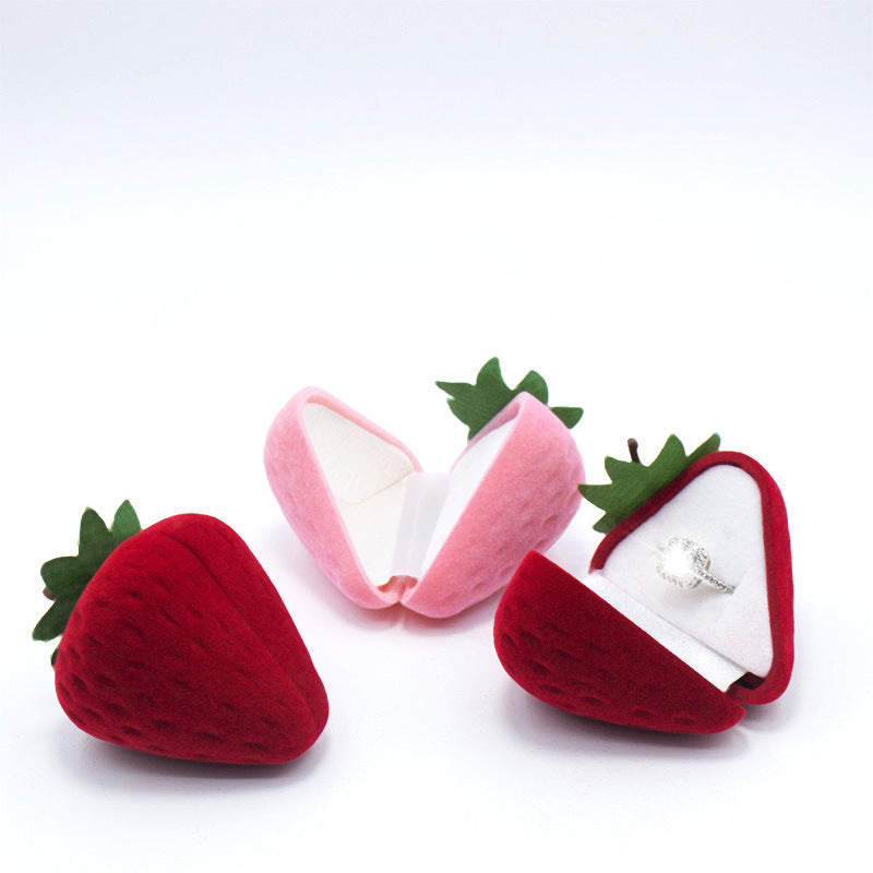 Strawberry Flocking Jewelry Box