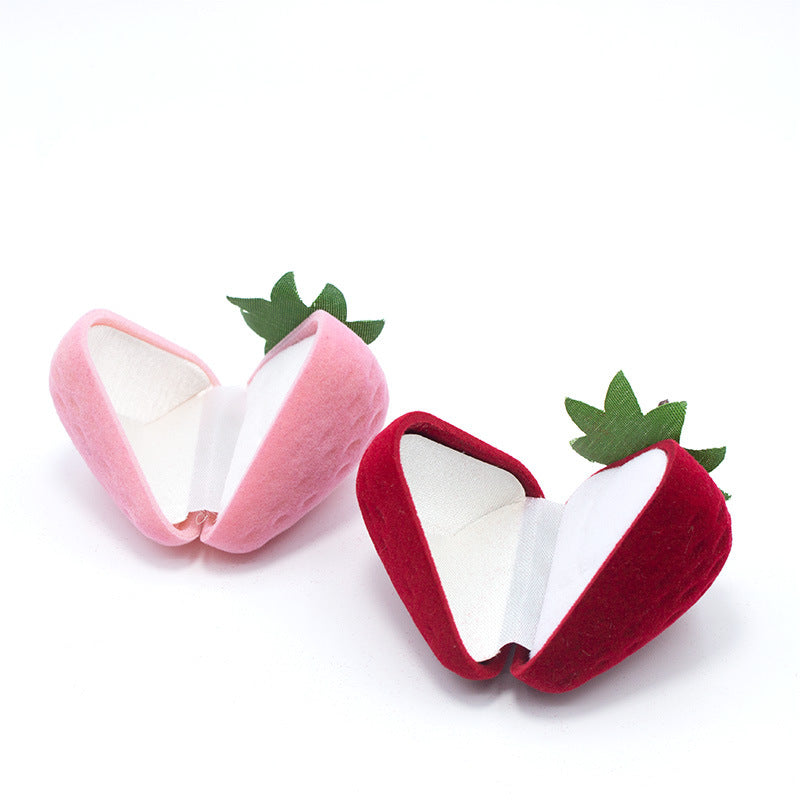 Strawberry Flocking Jewelry Box