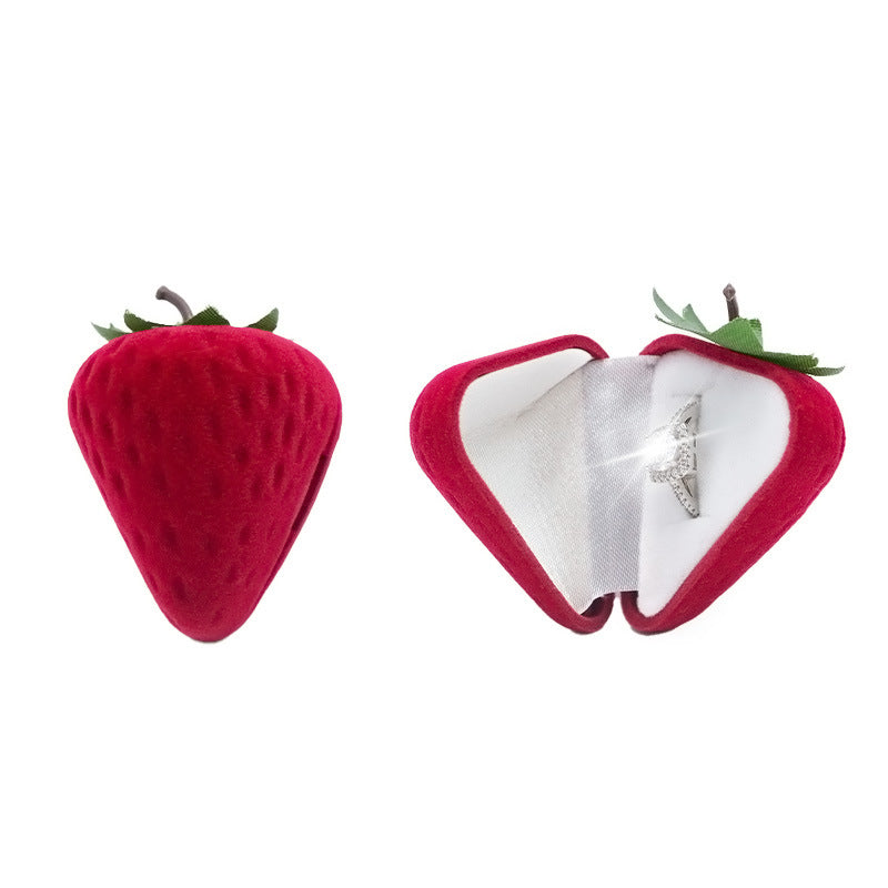 Strawberry Flocking Jewelry Box