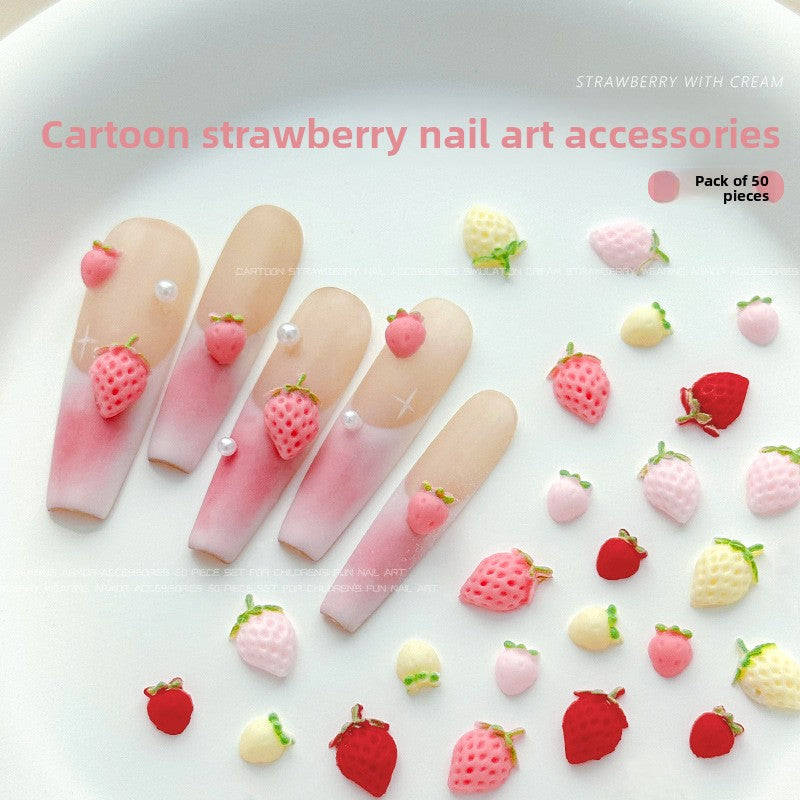 Strawberry nail art decorations