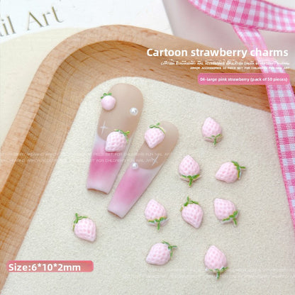 Strawberry nail art decorations