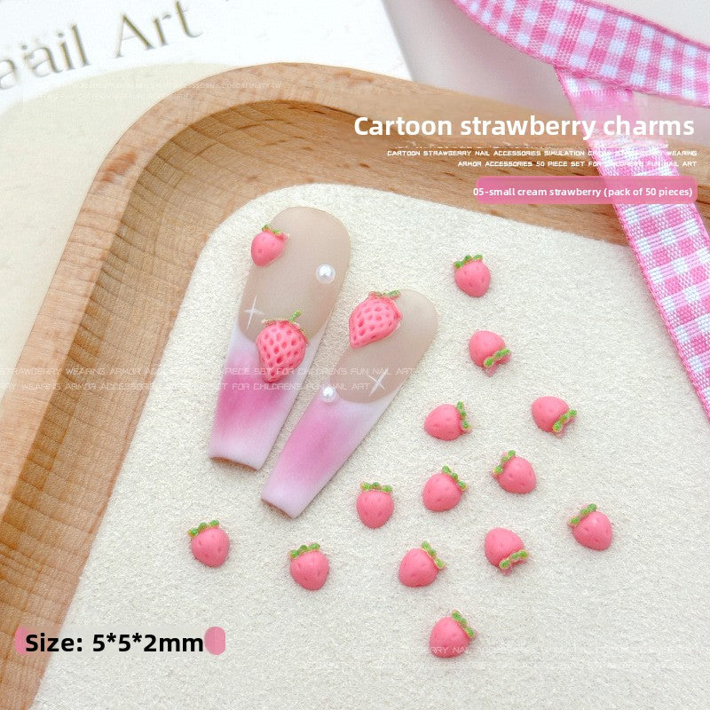 Strawberry nail art decorations