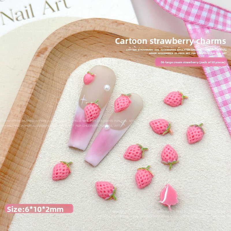 Strawberry nail art decorations