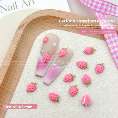 Strawberry nail art decorations