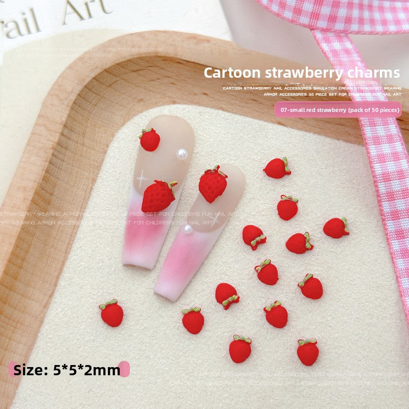Strawberry nail art decorations