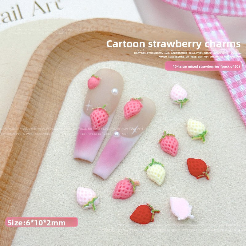 Strawberry nail art decorations