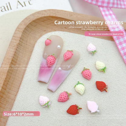 Strawberry nail art decorations