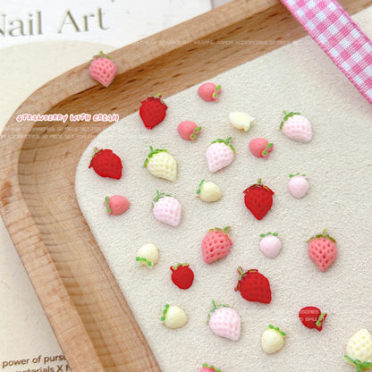 Strawberry nail art decorations