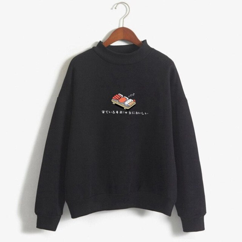 Strawberry Print Cotton Hoodie Long Sleeve Pullover