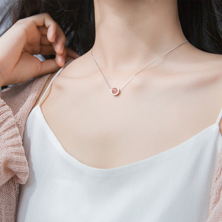 Strawberry quartz necklace