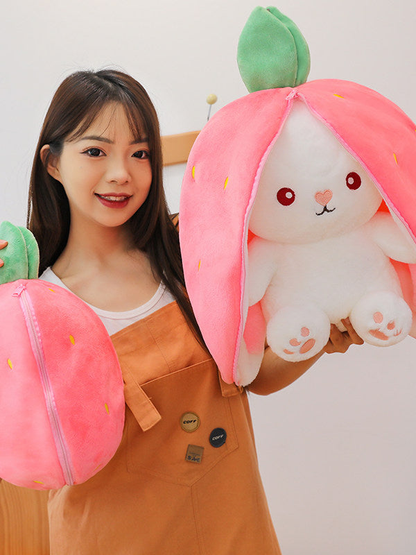 Strawberry Rabbit Plush Doll Toy