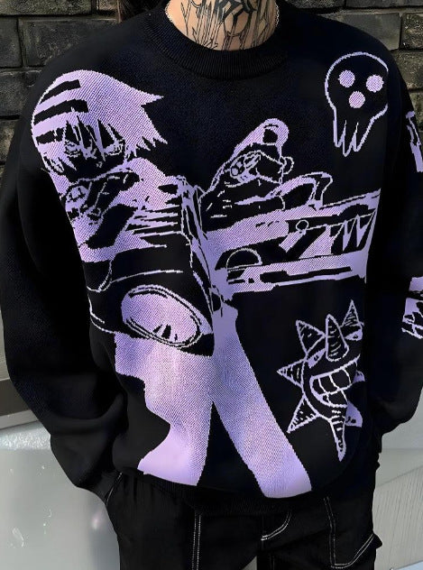 Street Style Jacquard Knit Sweater