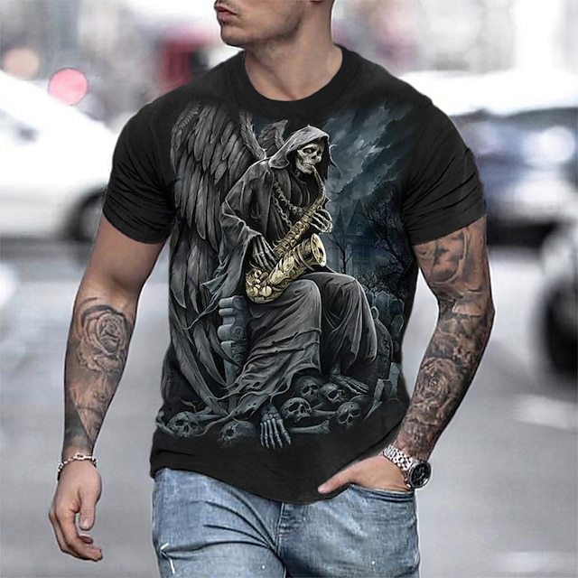 Street-style Trendy Men's Round-Neck T-Shirt