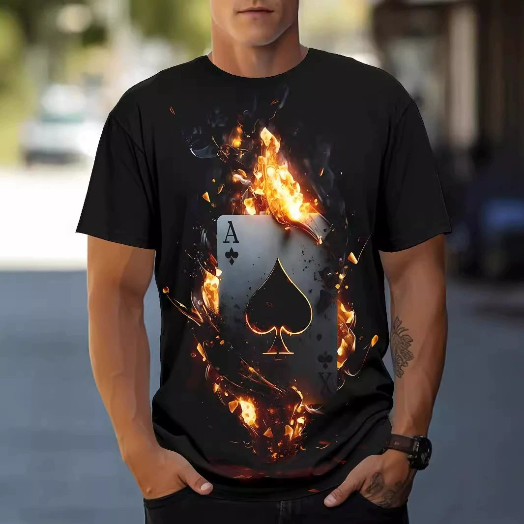 Street-style Trendy Men's Round-Neck T-Shirt