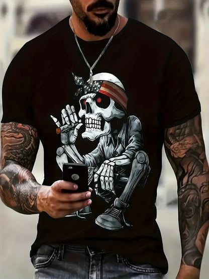 Street-style Trendy Men's Round-Neck T-Shirt