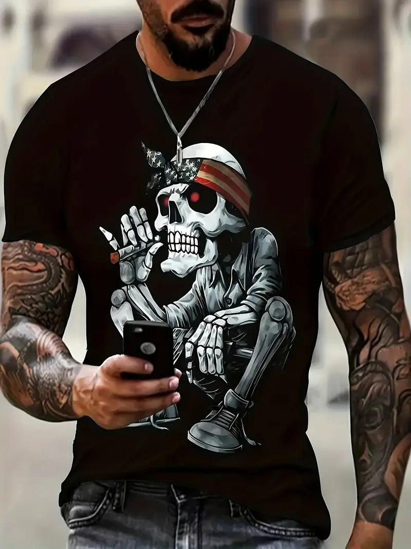 Street-style Trendy Men's Round-Neck T-Shirt