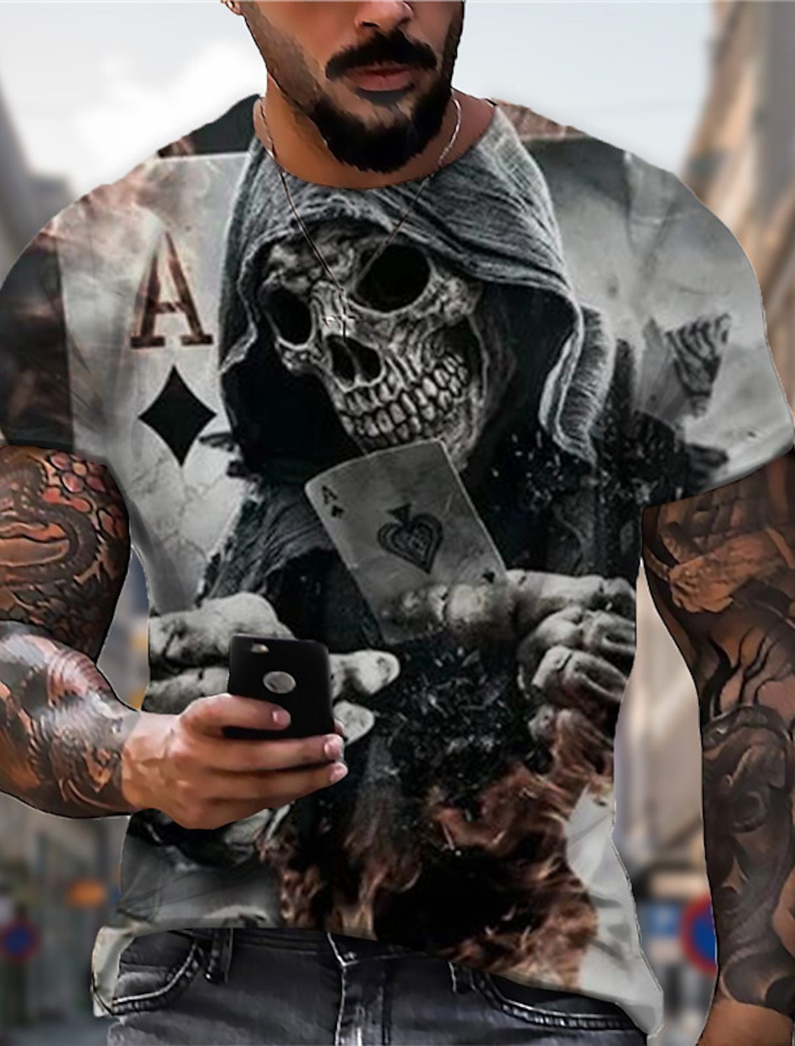 Street-style Trendy Men's Round-Neck T-Shirt