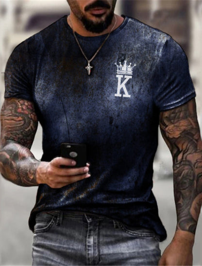 Street-style Trendy Men's Round-Neck T-Shirt