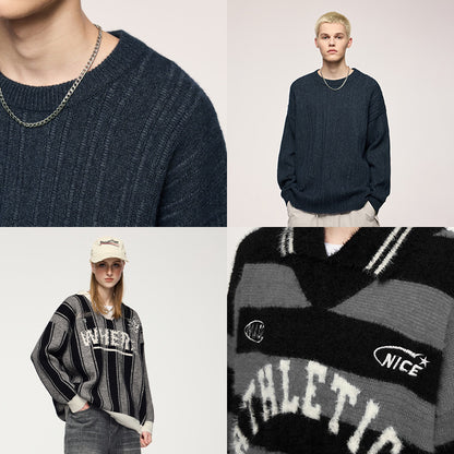 Streetwear Retro Sweater with Embroidery