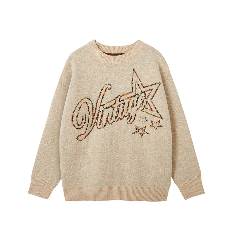 Streetwear Retro Sweater with Embroidery