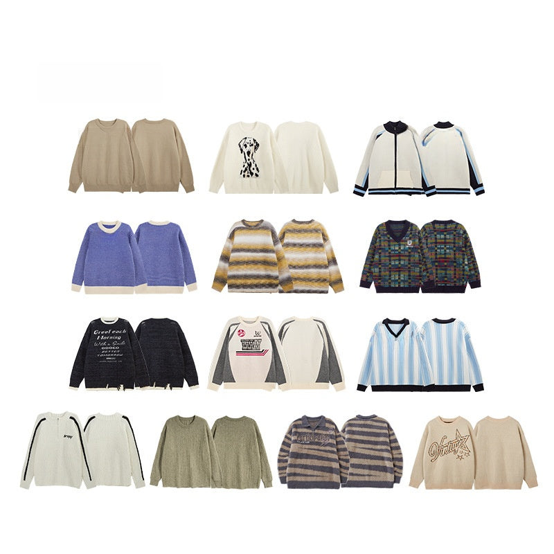 Streetwear Retro Sweater with Embroidery
