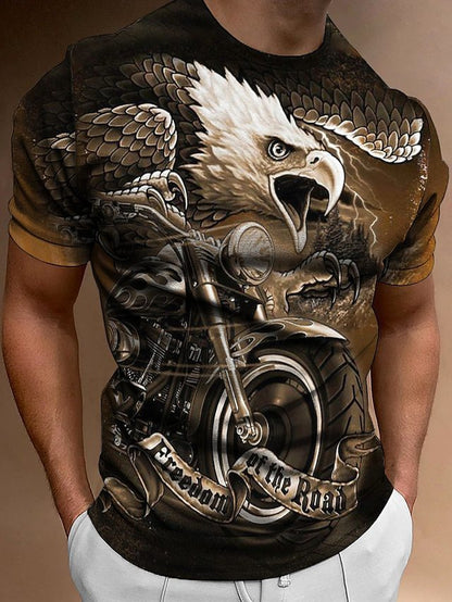 Streetwear-style men's round-neck T-shirt