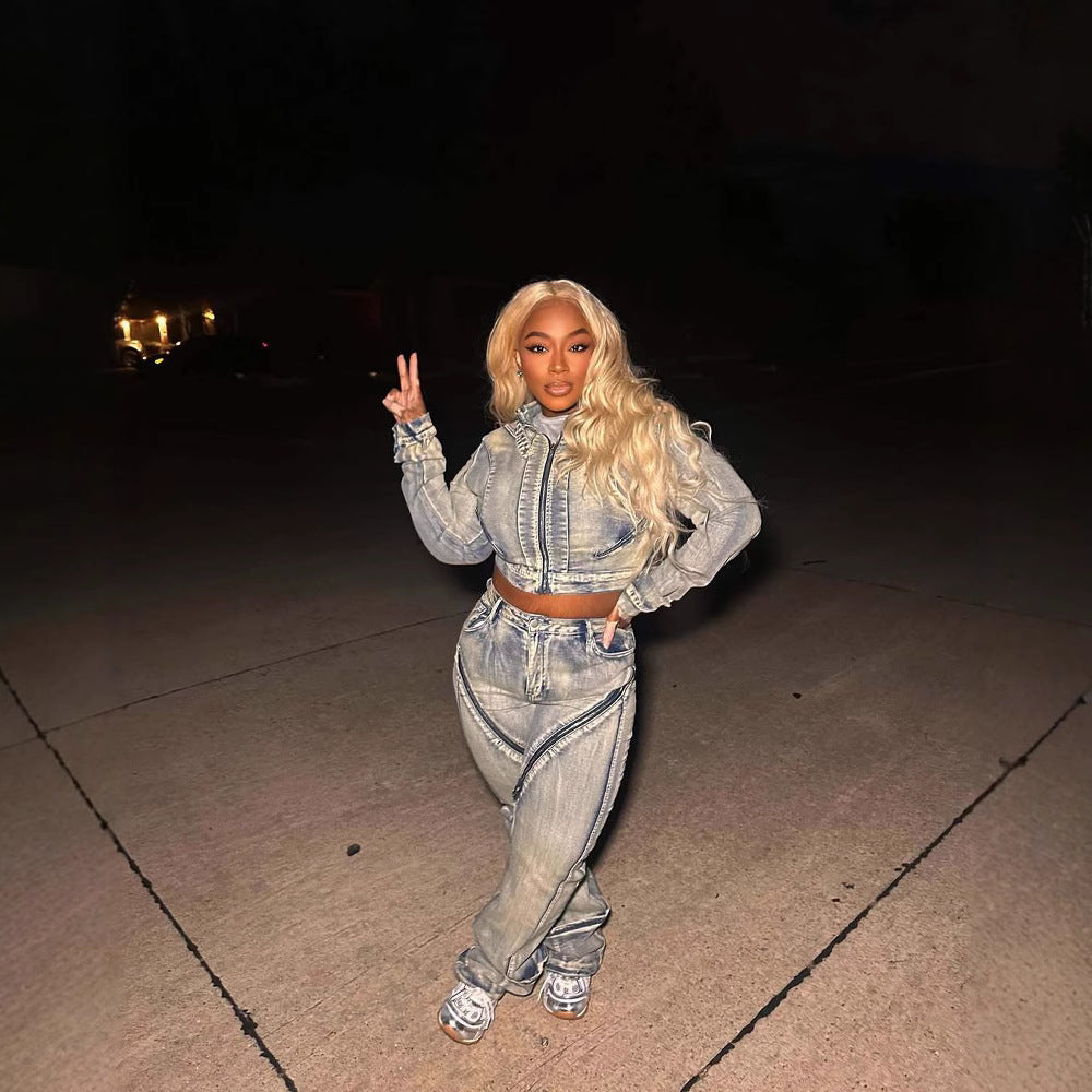 Stretch Denim Jacket and Pants