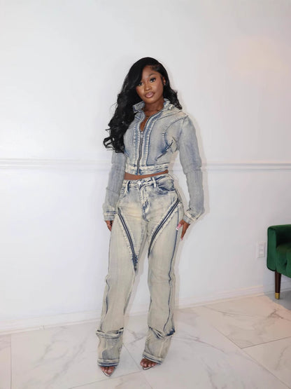 Stretch Denim Jacket and Pants
