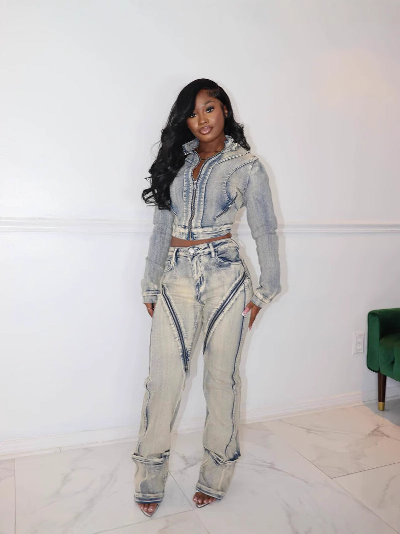 Stretch Denim Jacket and Pants