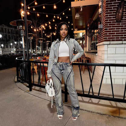 Stretch Denim Jacket and Pants