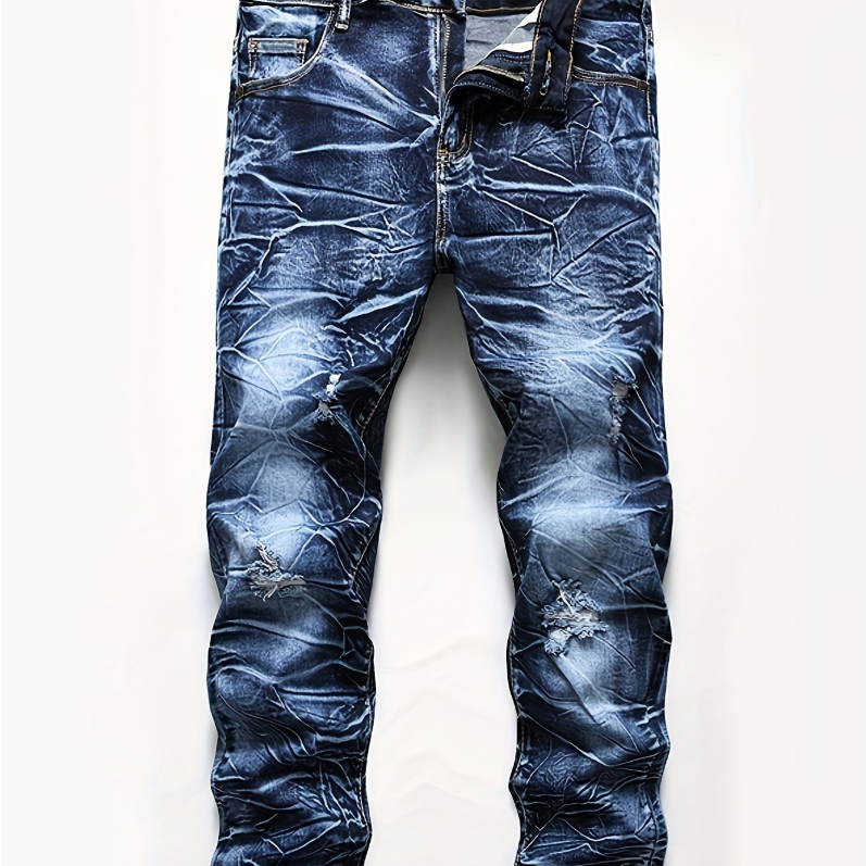 Stretch Denim Trousers with Slim Fit