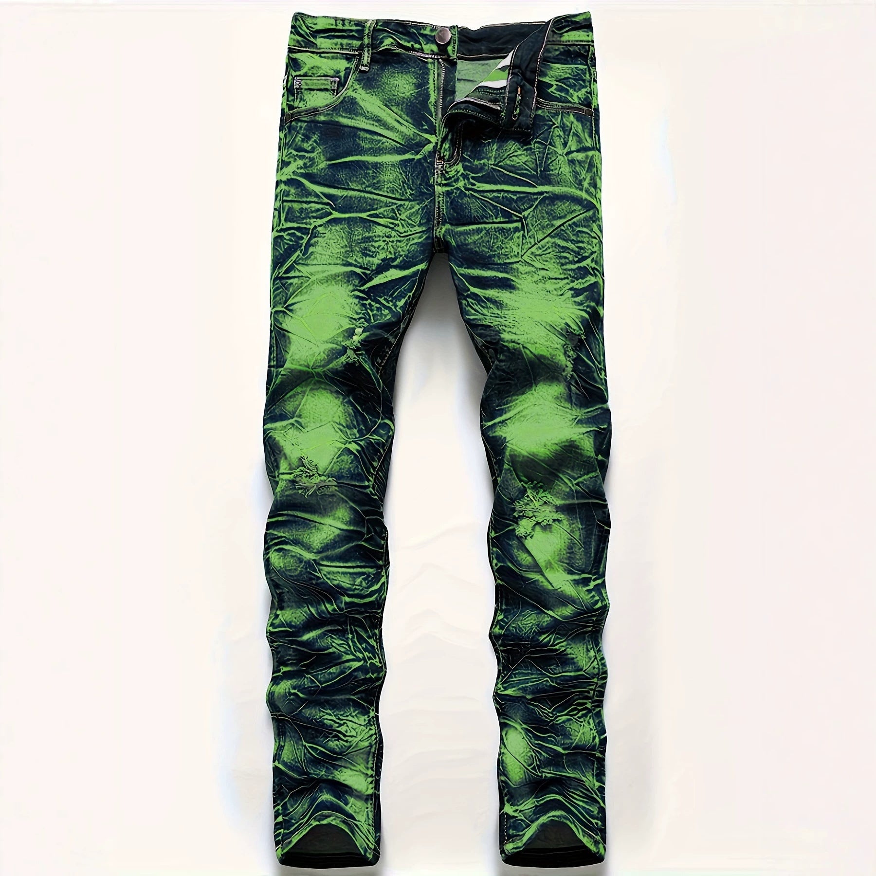 Stretch Denim Trousers with Slim Fit