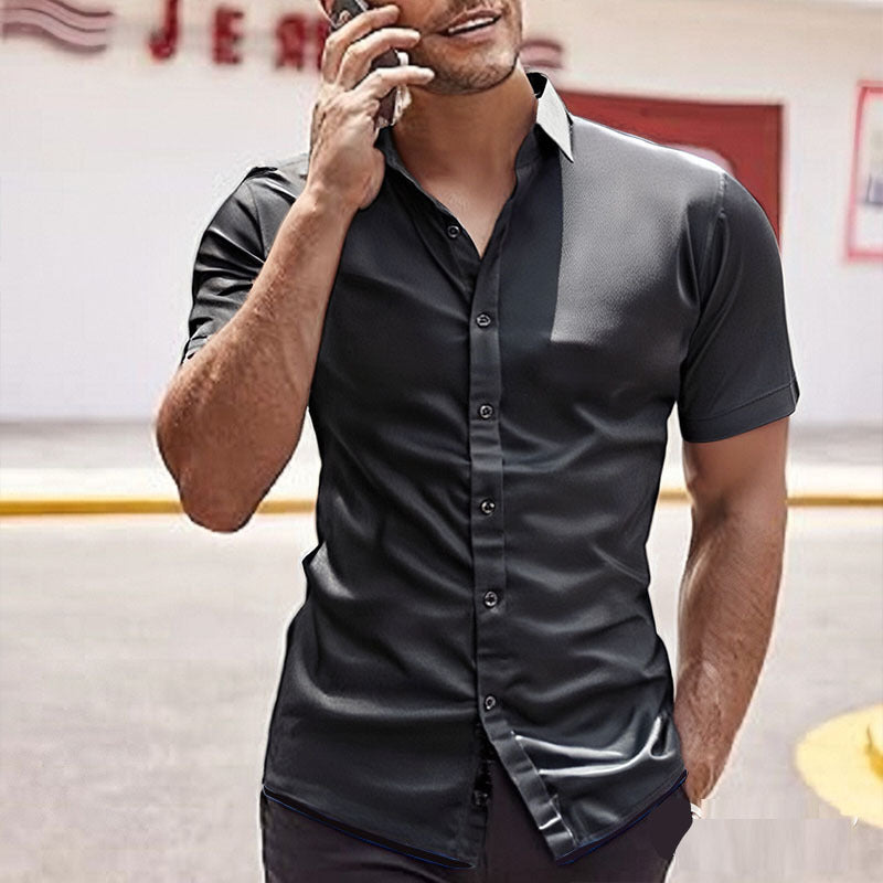 Stretch Fit Mens Short Sleeve Shirt