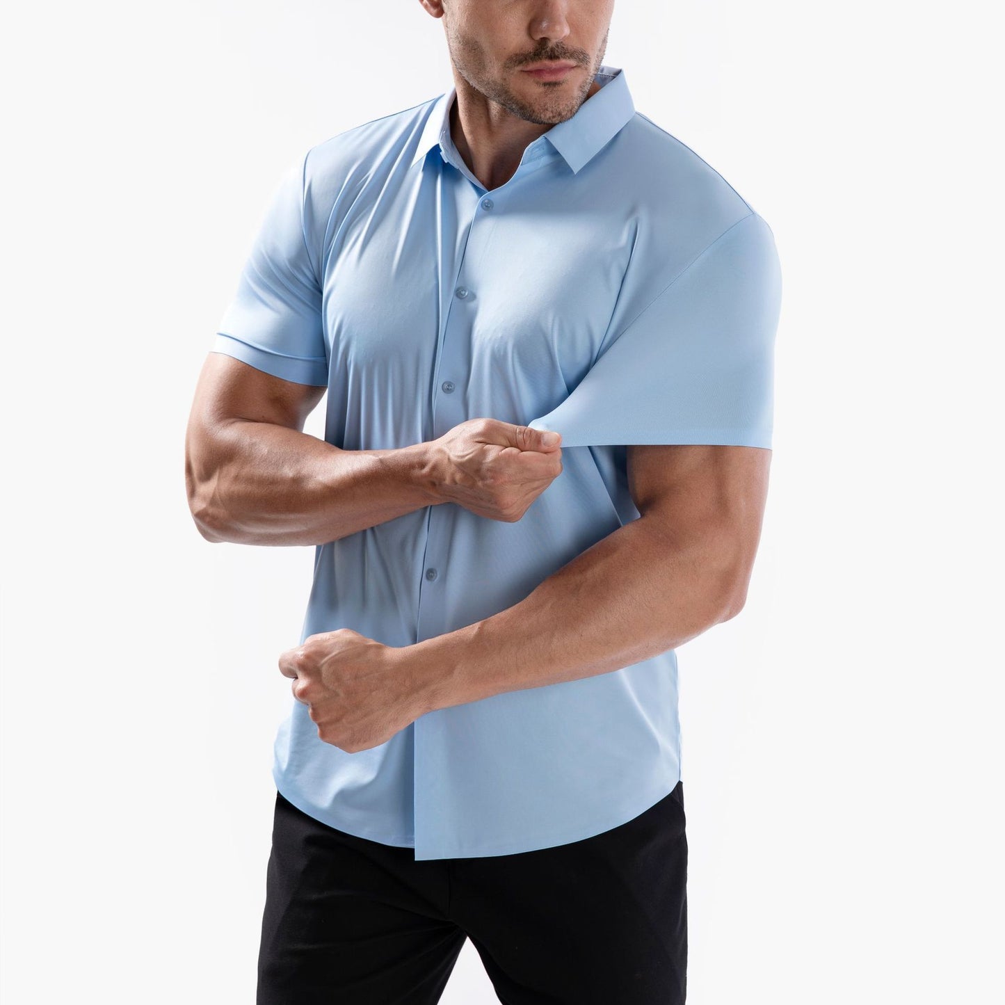 Stretch Short Sleeve Mens Shirt