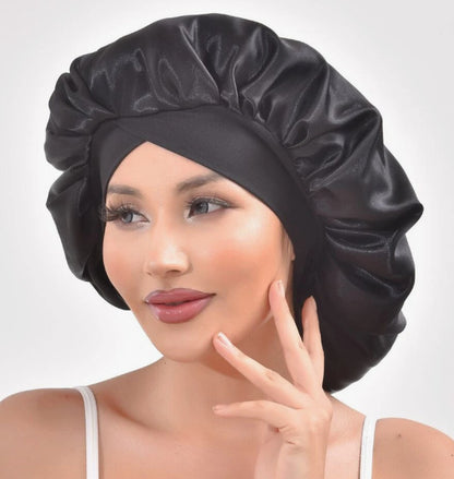 Stretch Silk Round Hat Wide-Brimmed Nightcap
