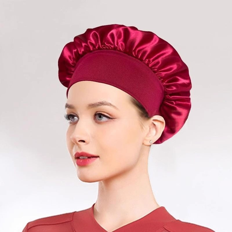 Stretch Silk Round Hat Wide-Brimmed Nightcap