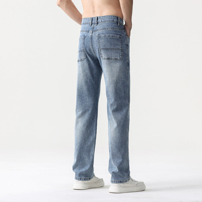 Stretch Wide Leg Denim Trousers