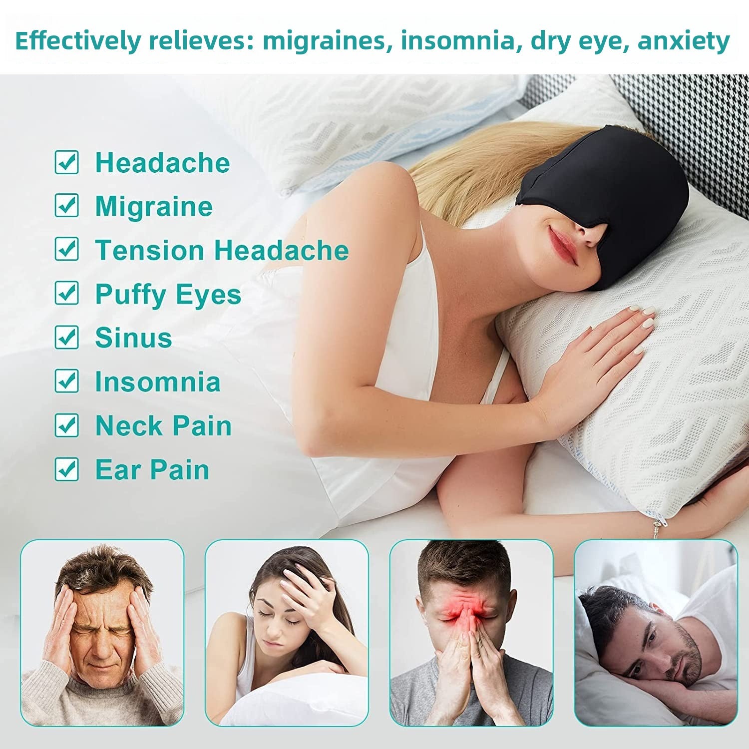 Stretchable Hot Cold Compress Head Mask