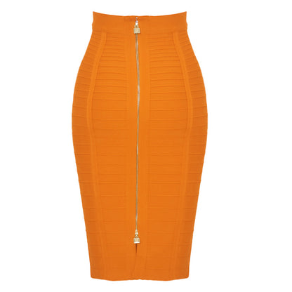 Striped Bandage High-Waisted Slimming Skirt