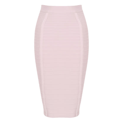 Striped Bandage High-Waisted Slimming Skirt