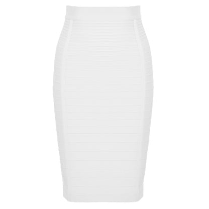 Striped Bandage High-Waisted Slimming Skirt