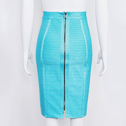 Striped Bandage High-Waisted Slimming Skirt