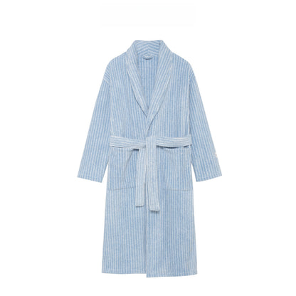 striped bathrobe