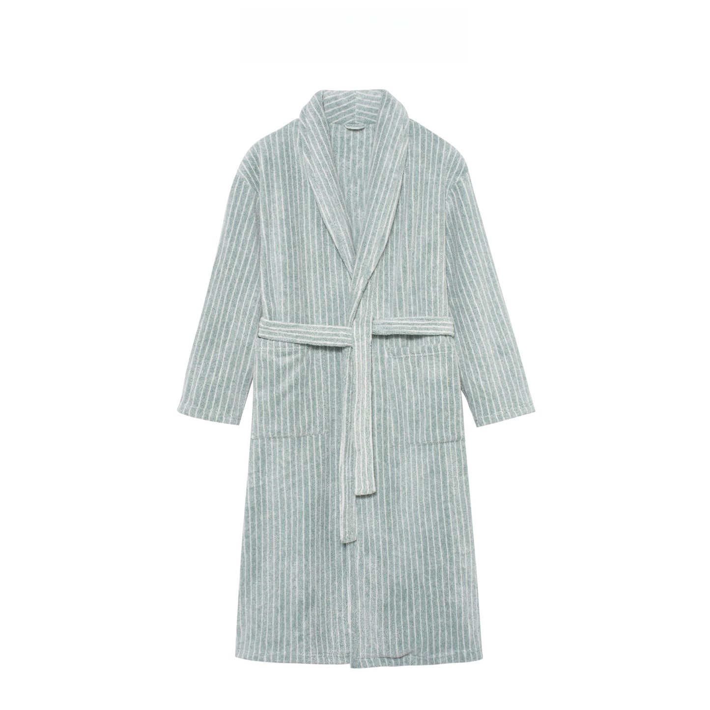 striped bathrobe