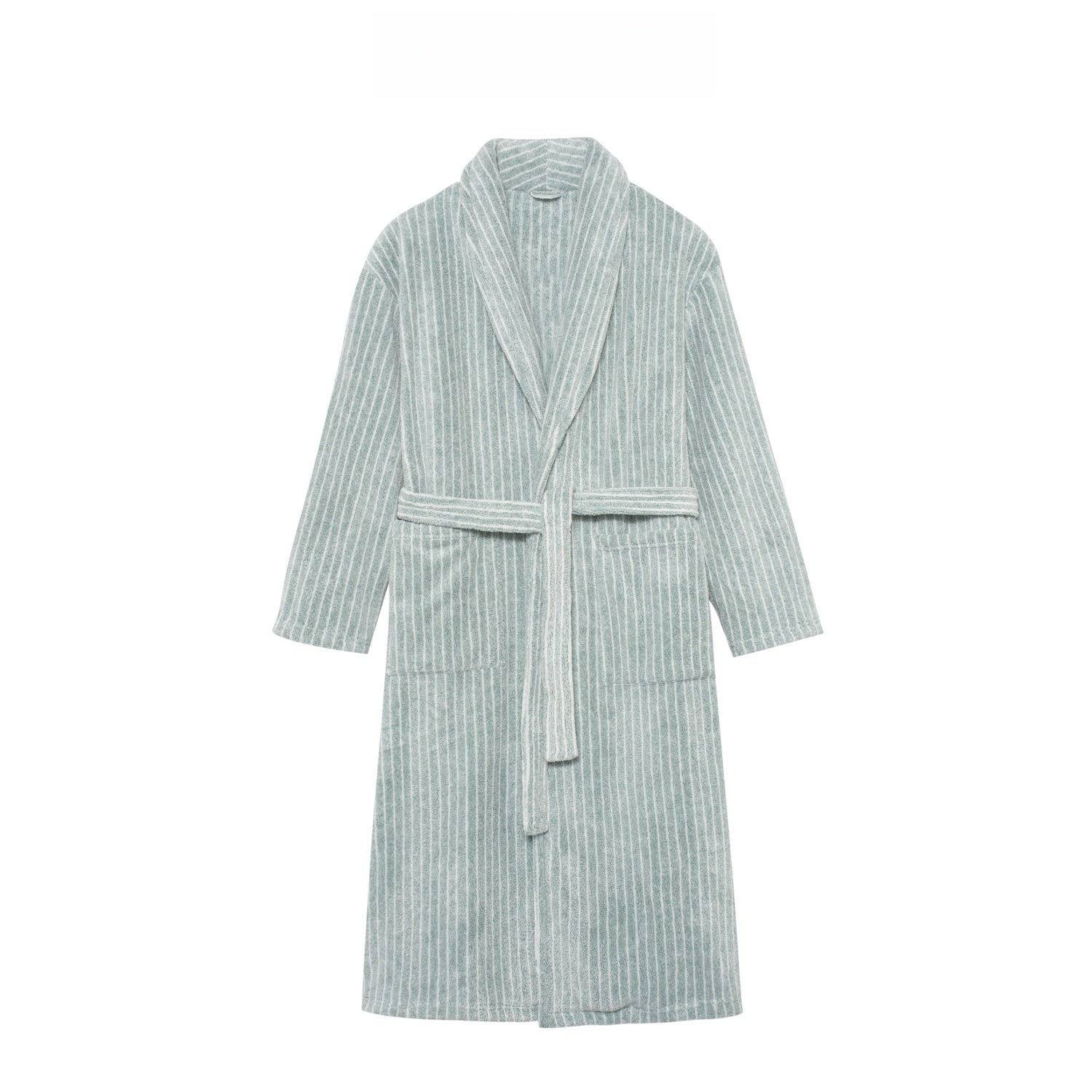 striped bathrobe