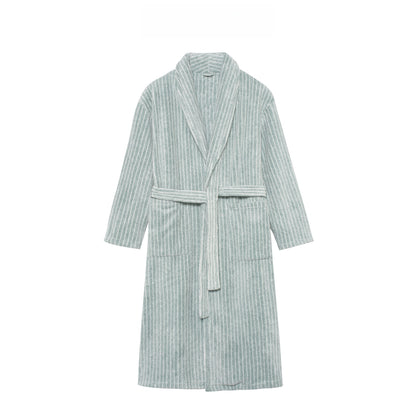 striped bathrobe