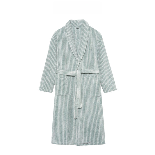 striped bathrobe