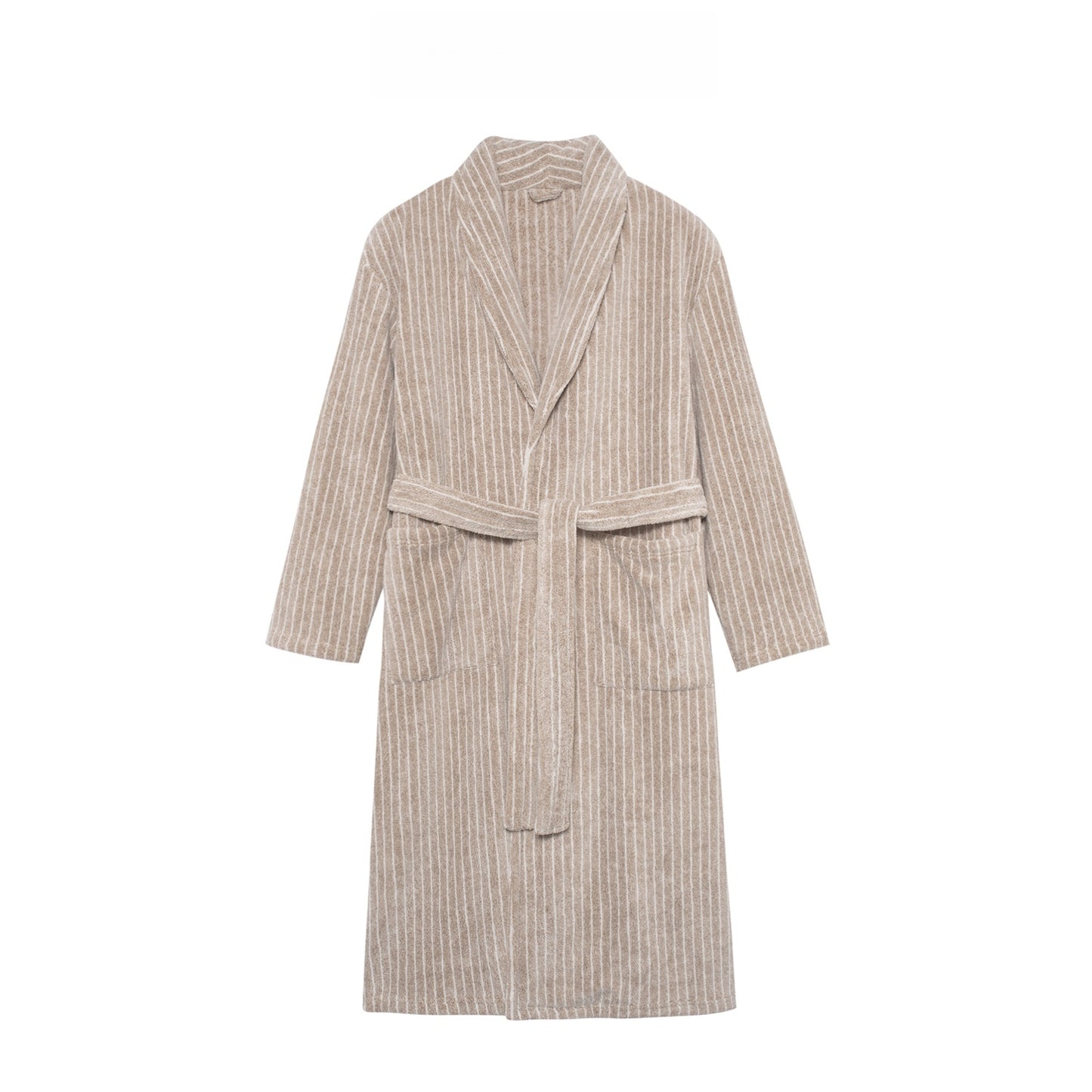 striped bathrobe